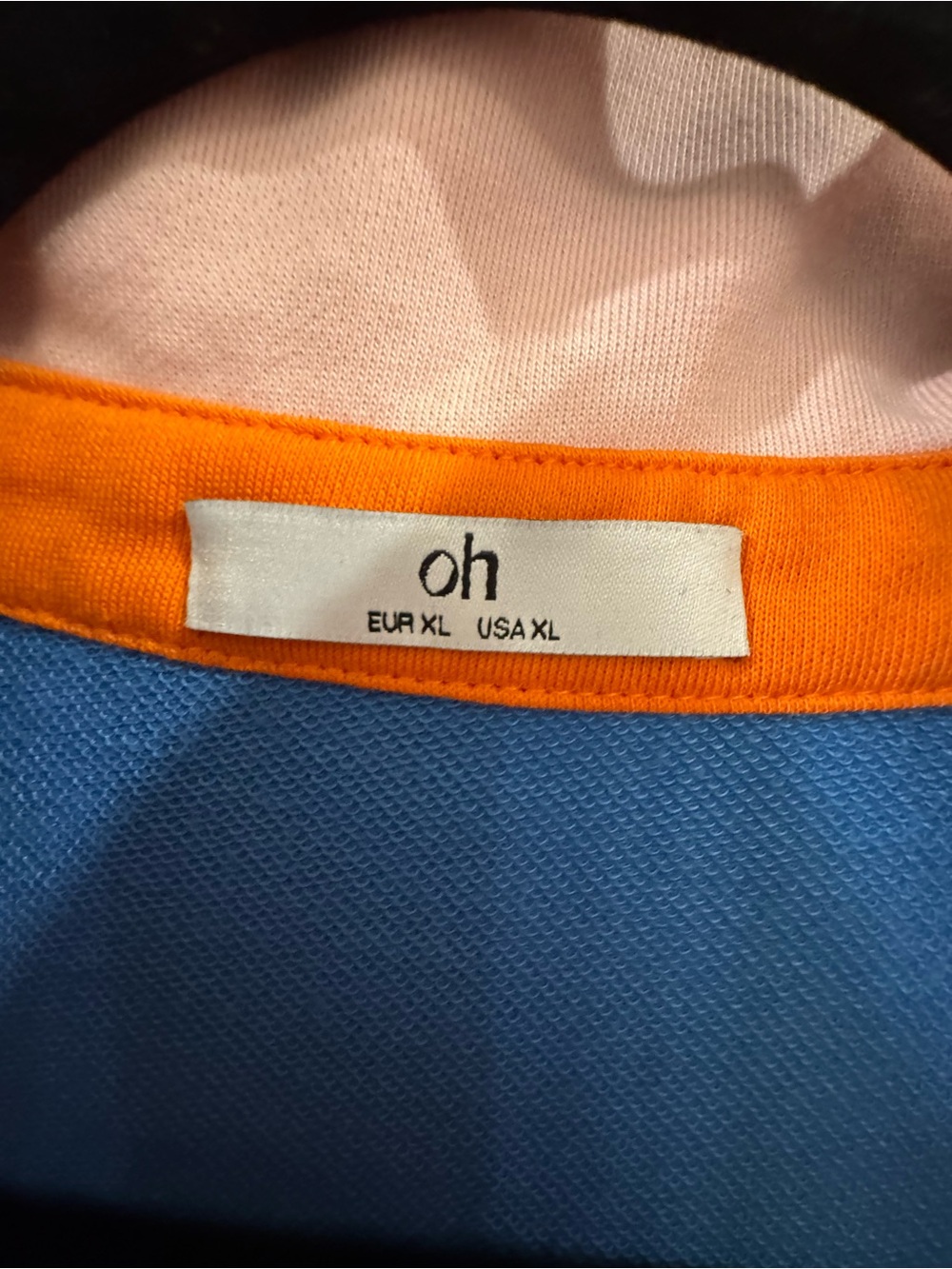 Oh Colorblock Crewneck Tee in Blue and Orange
